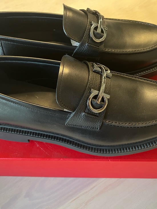 NEW Salvatore Ferragamo Black Leather Galles Shoes Men’s size 10.5 3E (Europe) main image 11